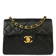 Chanel 1996-1997 Black Lambskin Mini Classic Square Flap Shoulder Bag 17