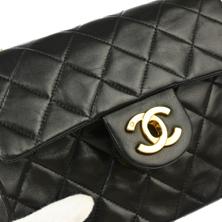 Chanel 1996-1997 Black Lambskin Mini Classic Square Flap Shoulder Bag 17