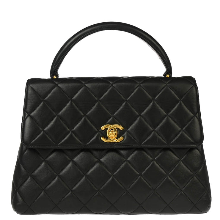 Chanel 1996-1997 Black Lambskin Kelly Handbag