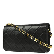 Chanel 2001-2003 Black Lambskin Turnlock Mini Full Flap Shoulder Bag