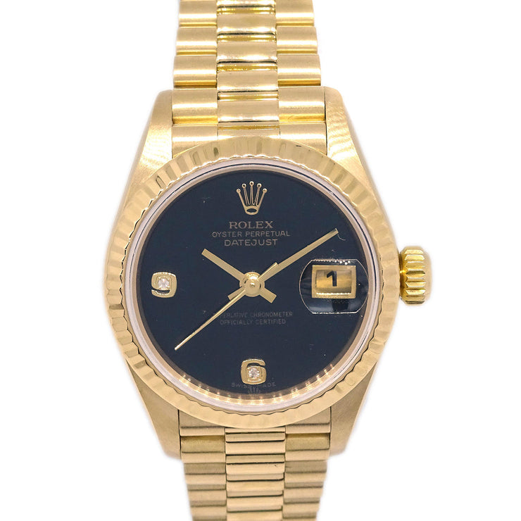 Rolex Oyster Perpetual Datejust Ref.79178_2BR 26mm Watch Onyx 18KYG