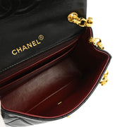 Chanel 1989-1991 Black Lambskin Mini Classic Square Flap Shoulder Bag 17