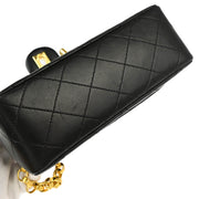 Chanel 1989-1991 Black Lambskin Mini Classic Square Flap Shoulder Bag 17