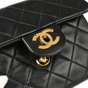 Chanel 1989-1991 Black Lambskin Mini Classic Square Flap Shoulder Bag 17