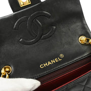 Chanel 1989-1991 Black Lambskin Mini Classic Square Flap Shoulder Bag 17