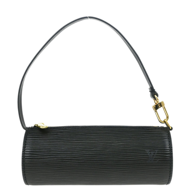 Louis Vuitton Black Epi Soufflot Attached Pouch Handbag