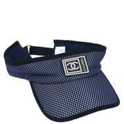 Chanel Sport Line Visor Hat Navy #One Size Small Good