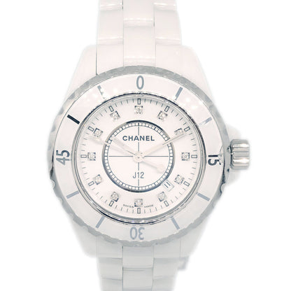 Chanel Ref.H1628 J12 33mm Quartz Watch Ceramic SS Diamond