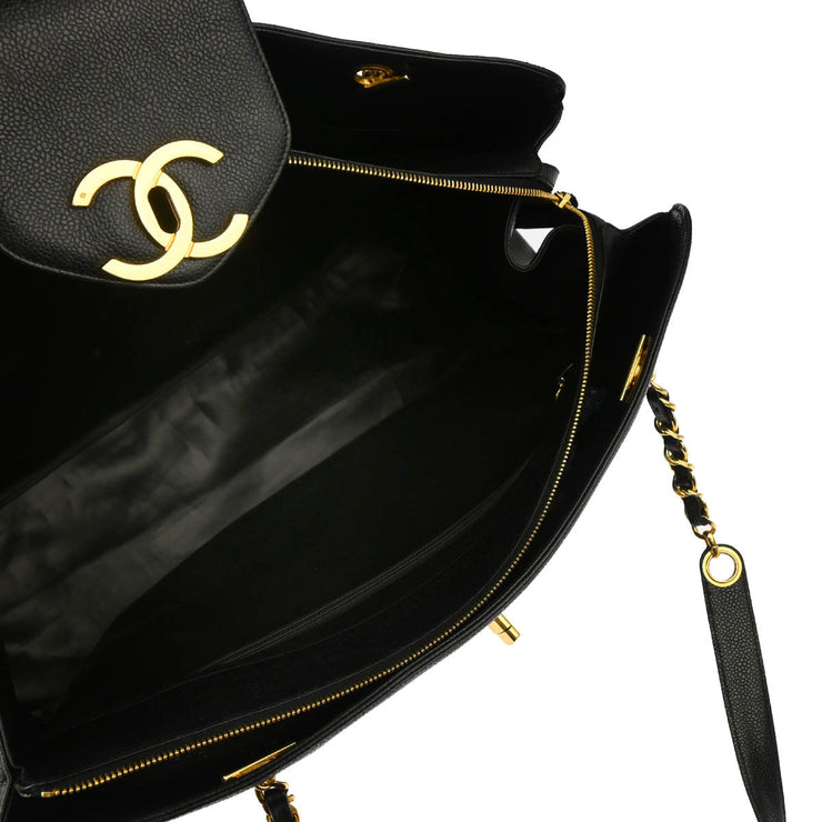 Chanel 1994-1996 Black Caviar Supermodel Shoulder Bag