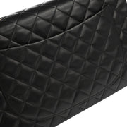 Chanel 1994-1996 Black Lambskin Maxi Classic Flap Shoulder Bag