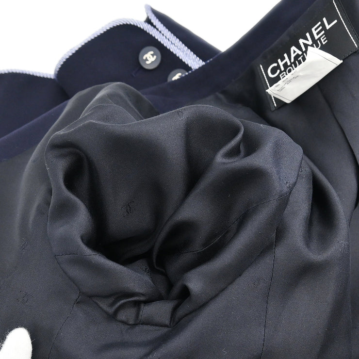 Chanel 1996 Single Breasted Jacket Navy #40