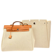 Hermes 2003 Beige Toile GM Herbag MM 2 in 1 2way Handbag