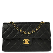 Chanel 2000-2001 Black Lambskin Small Classic Double Flap Shoulder Bag