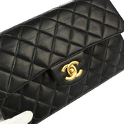 Chanel 2000-2001 Black Lambskin Small Classic Double Flap Shoulder Bag