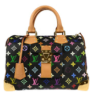 Louis Vuitton 2003 Black Monogram Multicolor Speedy 30 Handbag M92642