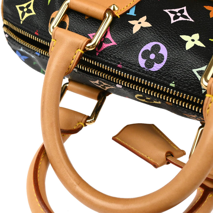 Louis Vuitton 2003 Black Monogram Multicolor Speedy 30 Handbag M92642