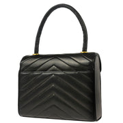 Chanel 1991-1994 Black Lambskin Chevron Handbag