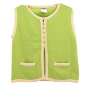 Chanel 1996 Sleeveless Cardigan Light Green #38