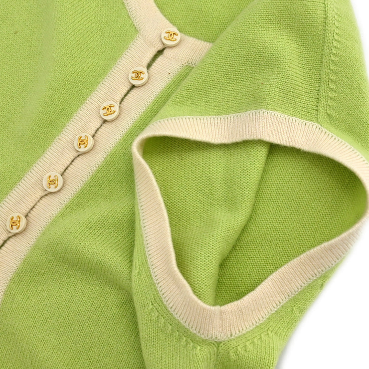 Chanel 1996 Sleeveless Cardigan Light Green #38