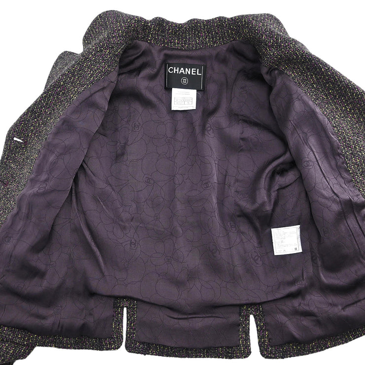 Chanel 2003 Single Breasted Jacket Gray #36