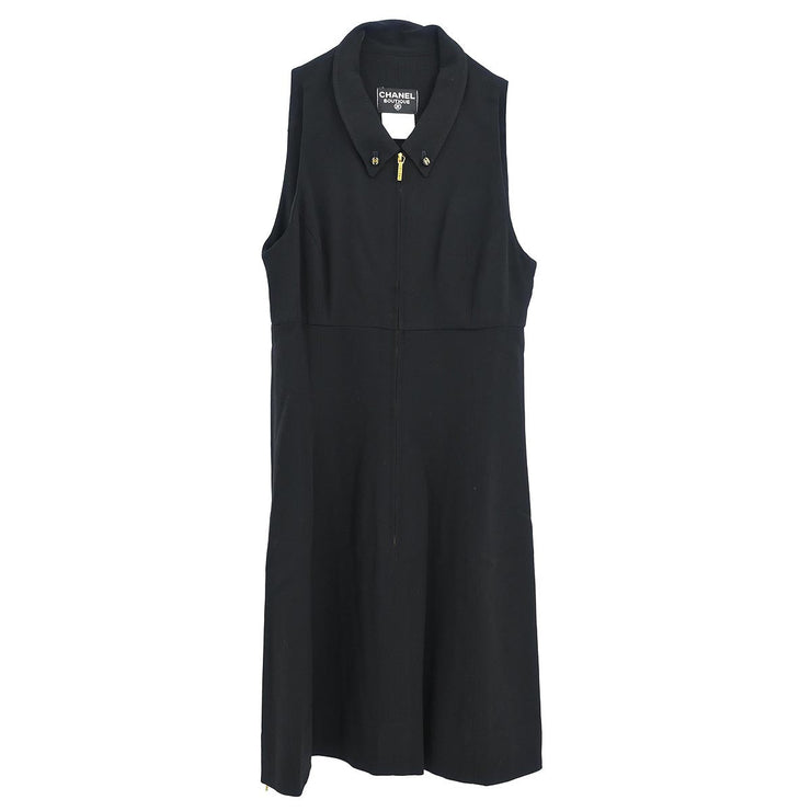 Chanel 1995 Sleeveless Dress Black #38