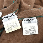 Chanel 1996 Ensemble Cardigan Top Brown #40