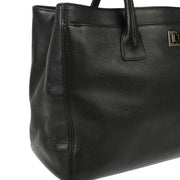 Chanel 2005-2006 Black Calfskin Mademoiselle Lock Executive Cerf Tote Bag