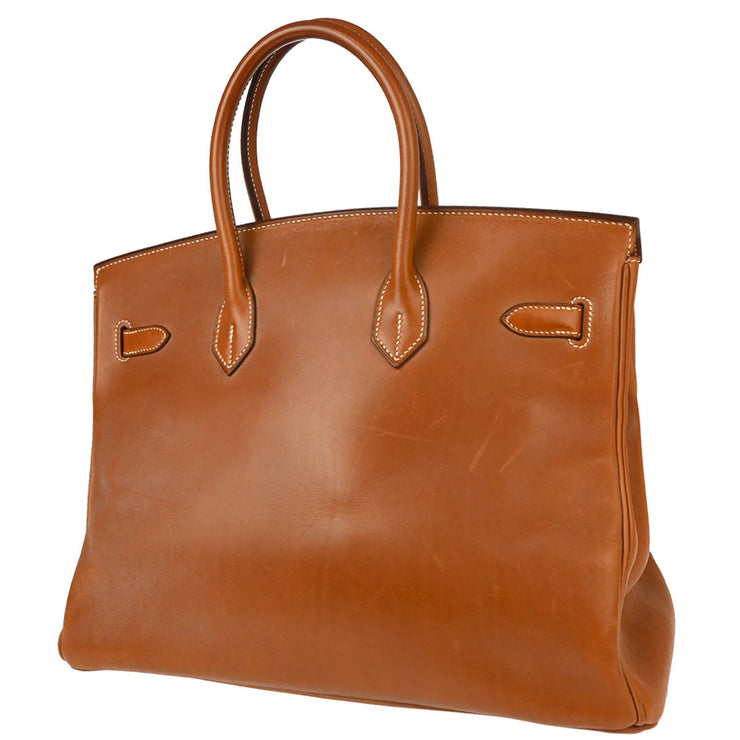 Hermes Fauve Barenia Birkin 35 Handbag