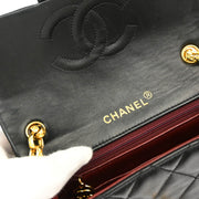 Chanel 1989-1991 Black Lambskin Mini Classic Square Flap Shoulder Bag 17