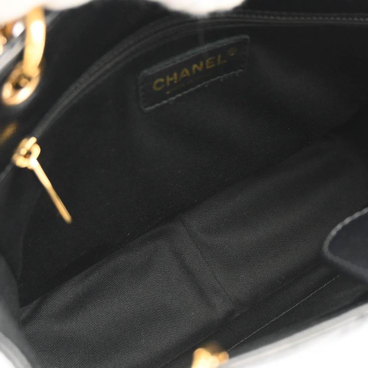 Chanel 2006-2008 Black Caviar Petite Shopping Tote PST Chain Handbag