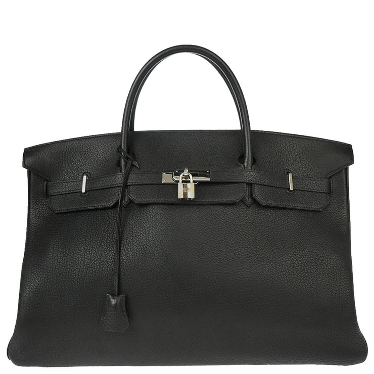 Hermes 2001 Black Togo Birkin 45 Handbag