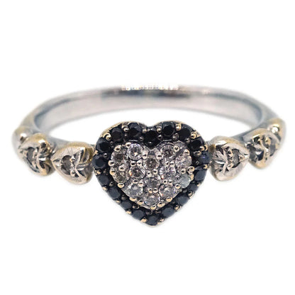 Ring 18KWG Black Diamond Silver #55