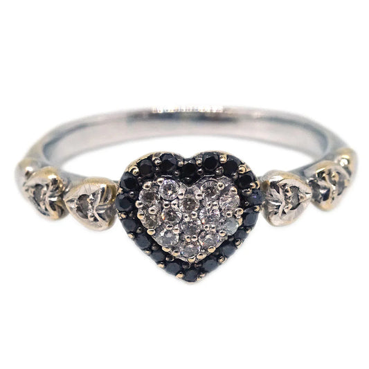 Ring 18KWG Black Diamond Silver #55