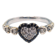 Ring K18WG Black Diamond Silver #55 #15