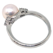 Ring PT900 Genuine Pearl Diamond Silver#52 #12