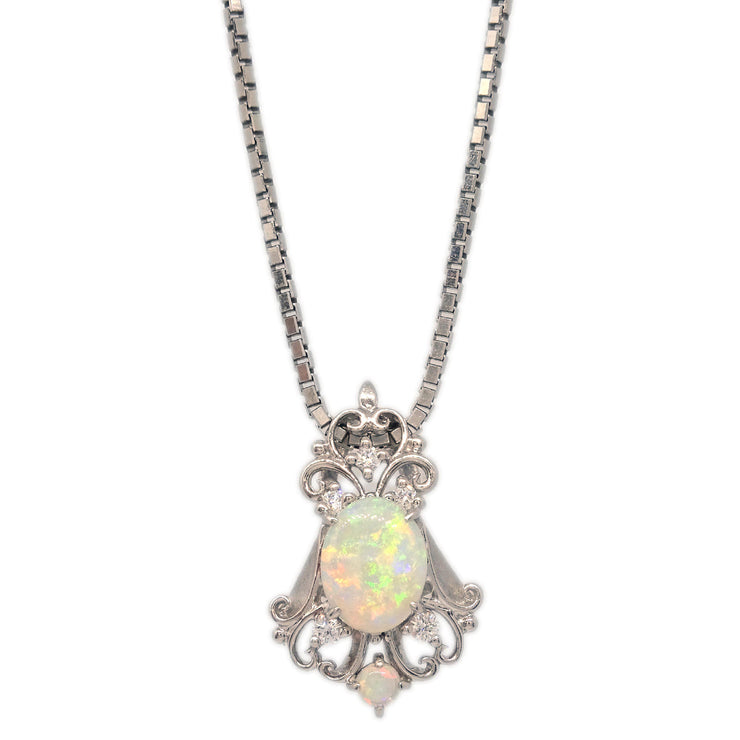 Pendant Necklace PT850 Opal Diamond