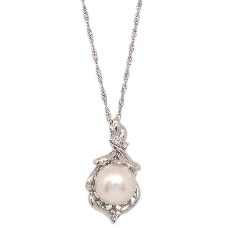 Pendant Necklace PT850 Genuine Pearl