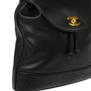 Chanel 1996-1997 Black Caviar Triple CC Backpack