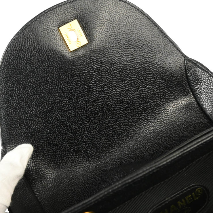 Chanel 1996-1997 Black Caviar Triple CC Backpack