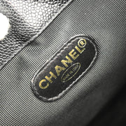 Chanel 1996-1997 Black Caviar Triple CC Backpack