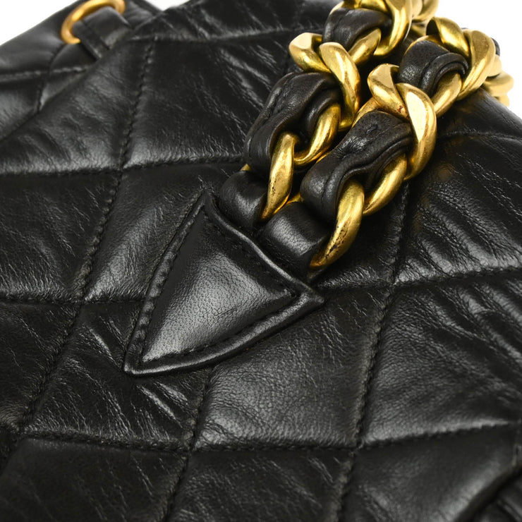 Chanel 1991-1994 Black Lambskin Duma Backpack Small