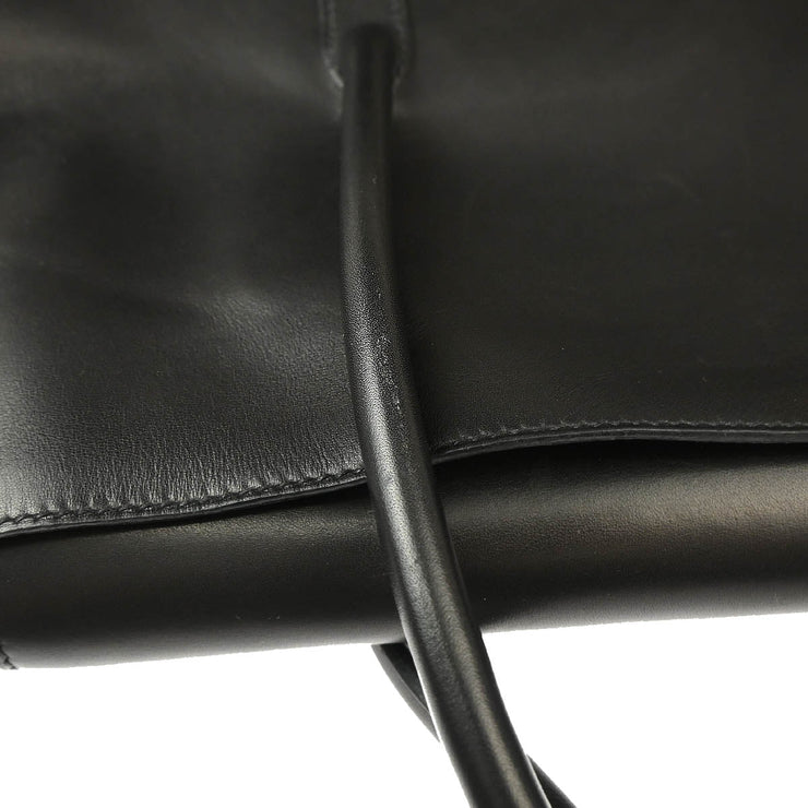 Hermes 2003 Black Evercalf Initiale Shoulder Bag