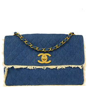 Chanel 1991-1994 Blue Denim Shoulder Bag