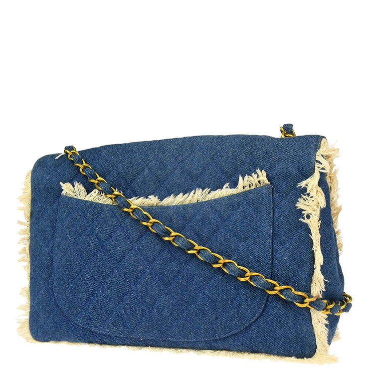 Chanel 1991-1994 Blue Denim Shoulder Bag