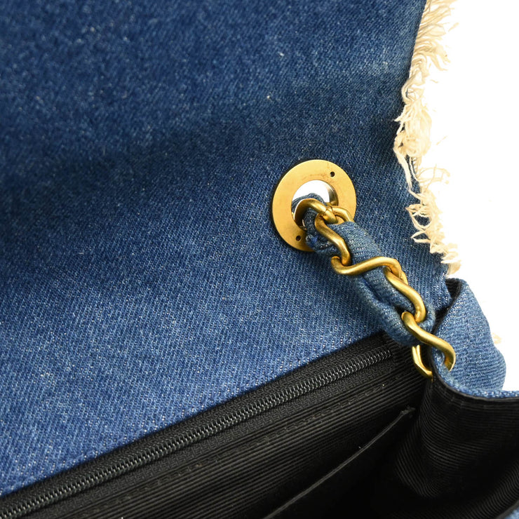 Chanel 1991-1994 Blue Denim Shoulder Bag