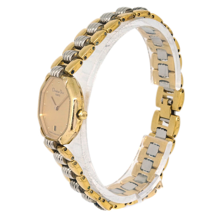 Christian Dior D48-133 Octagon Quartz Watch SS Gold