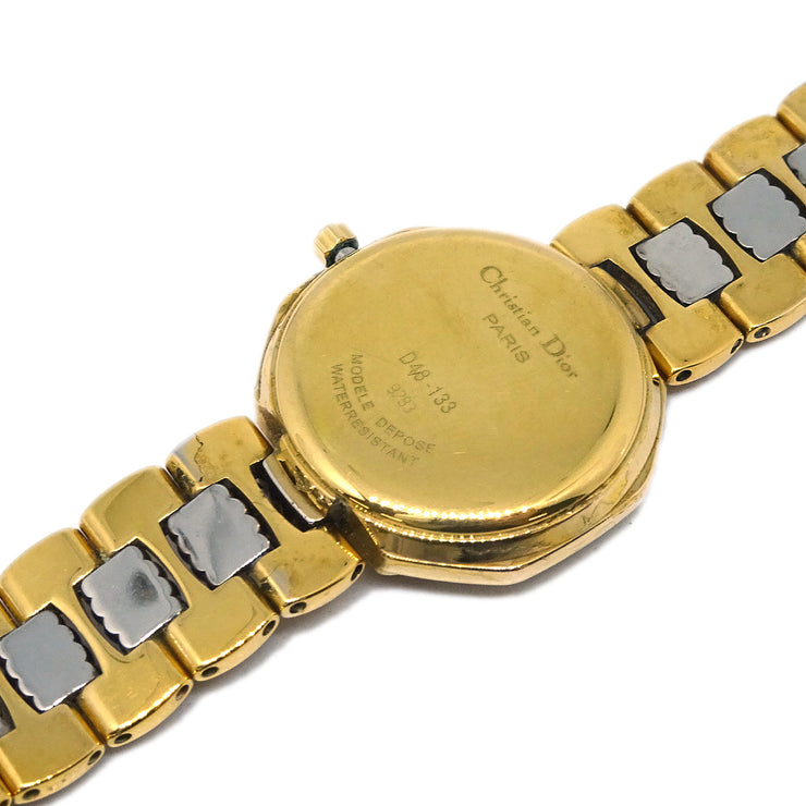 Christian Dior D48-133 Octagon Quartz Watch SS Gold