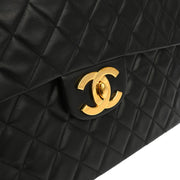 Chanel Black Lambskin Maxi Classic Flap Shoulder Bag