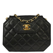 Chanel Black Lambskin Octagon Shoulder Bag