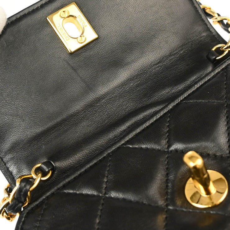 Chanel Black Lambskin Octagon Shoulder Bag